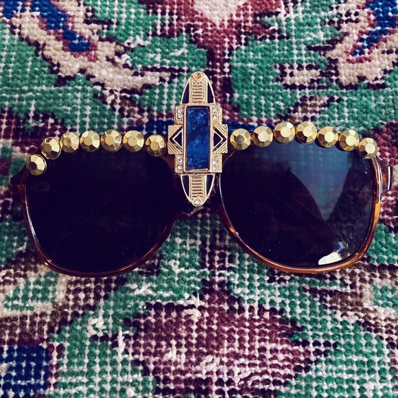 Custom Vintage Gold Studded Sunglasses